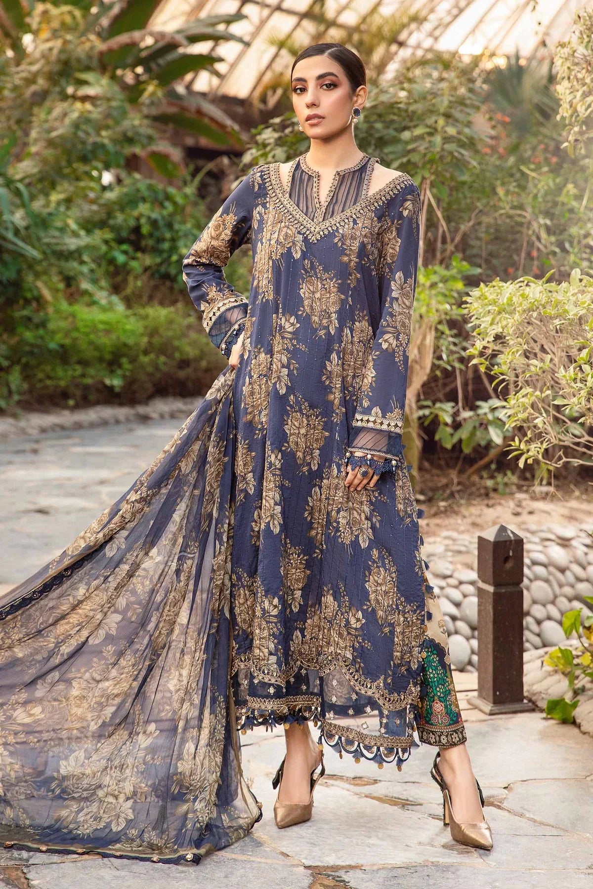 Long suit with silk dupatta best sale