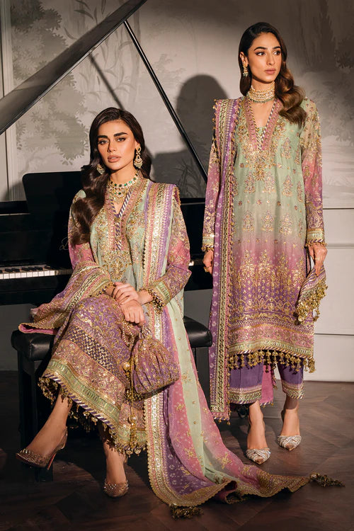 3 Piece Chiffon Heavy Embroidered Suit - Unstitched