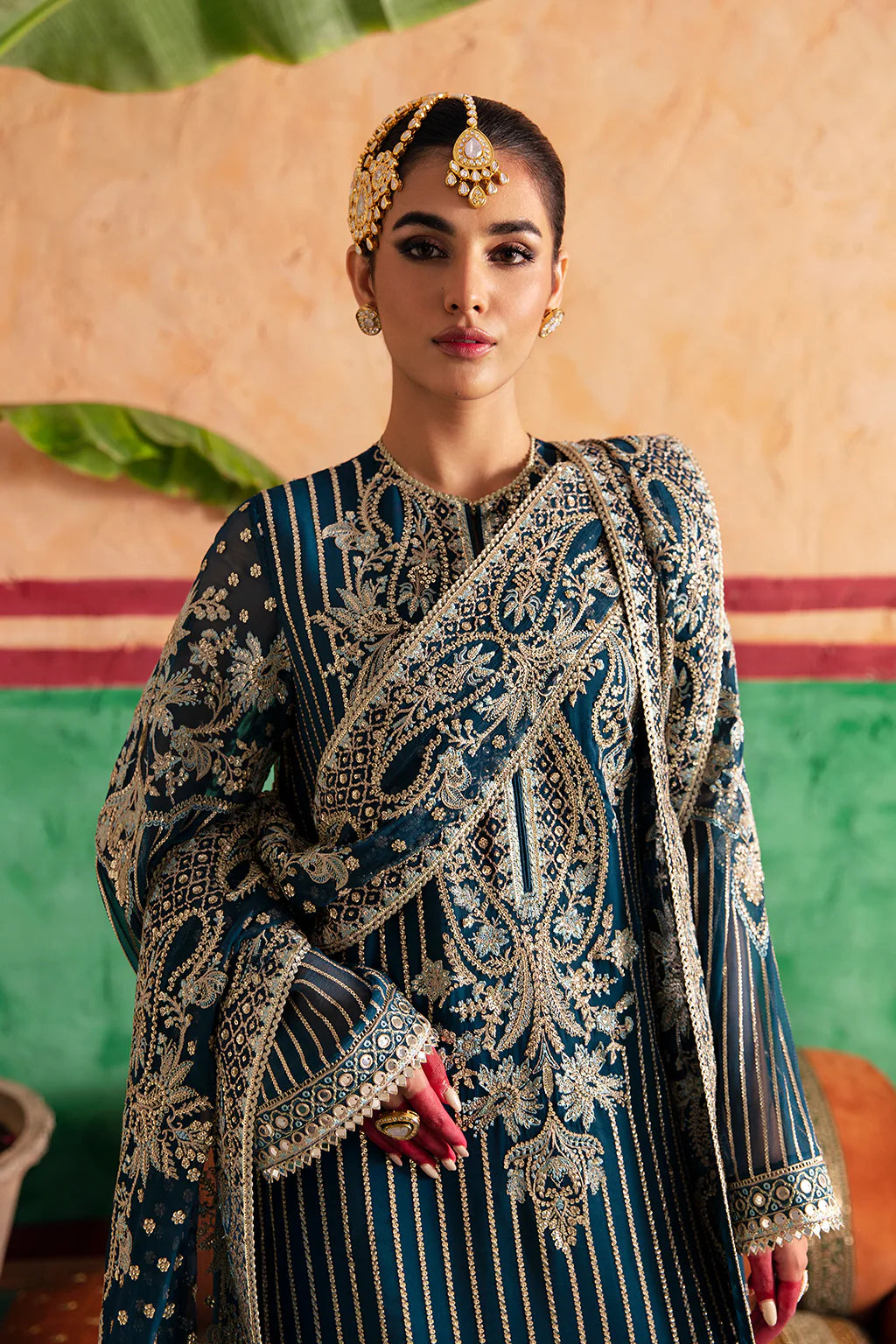 3 Pc Heavy Embroidered Chiffon Suit | Spengle Work | Silk Trouser - Unstitched