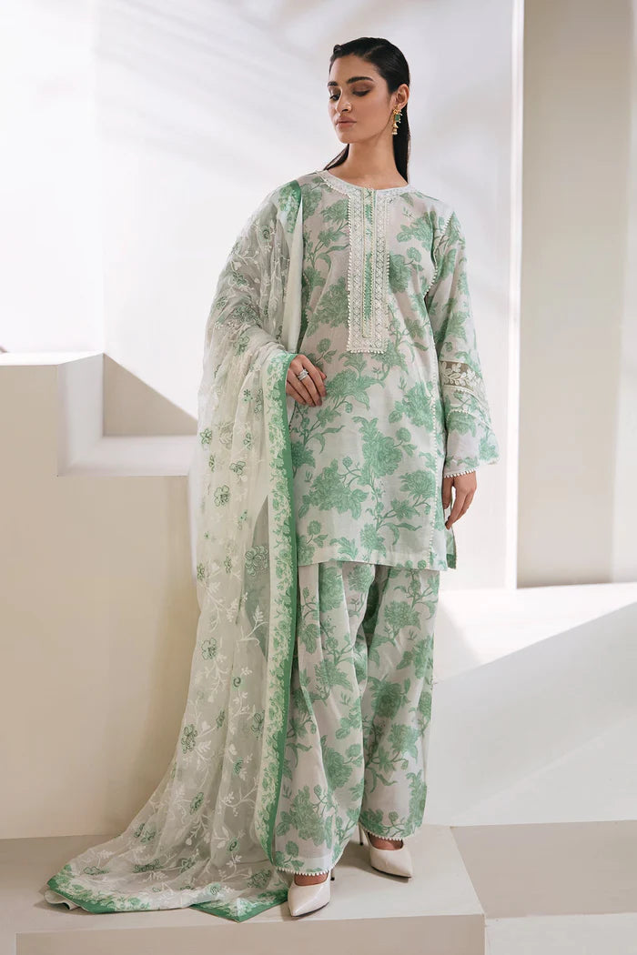 Embroidered Organza 3 pcs unstitiched  suit