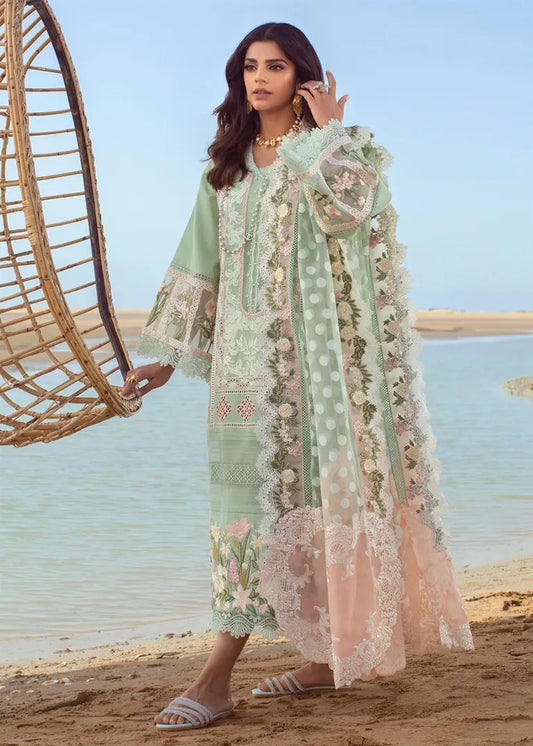 3 Piece Heavy Embroidery Chikankari Lawn Suit with Jacquard Dupatta - Unstitched