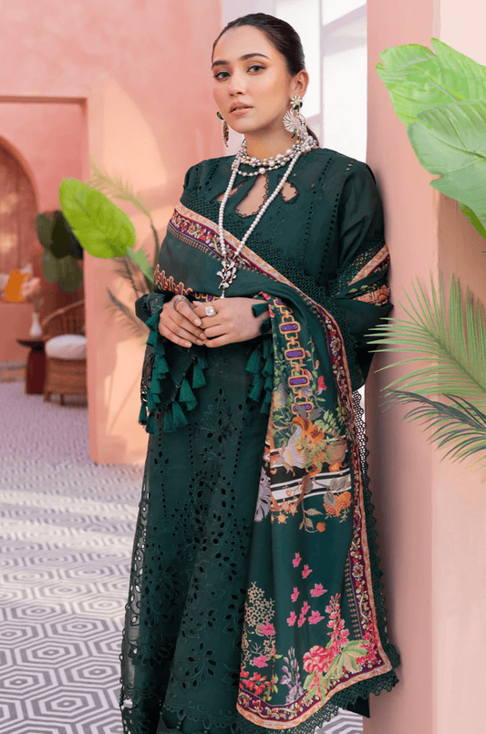 LAWN SHIRT WITH SILK DUPATTA AND CAMBRIC TROUSER - Unstitched