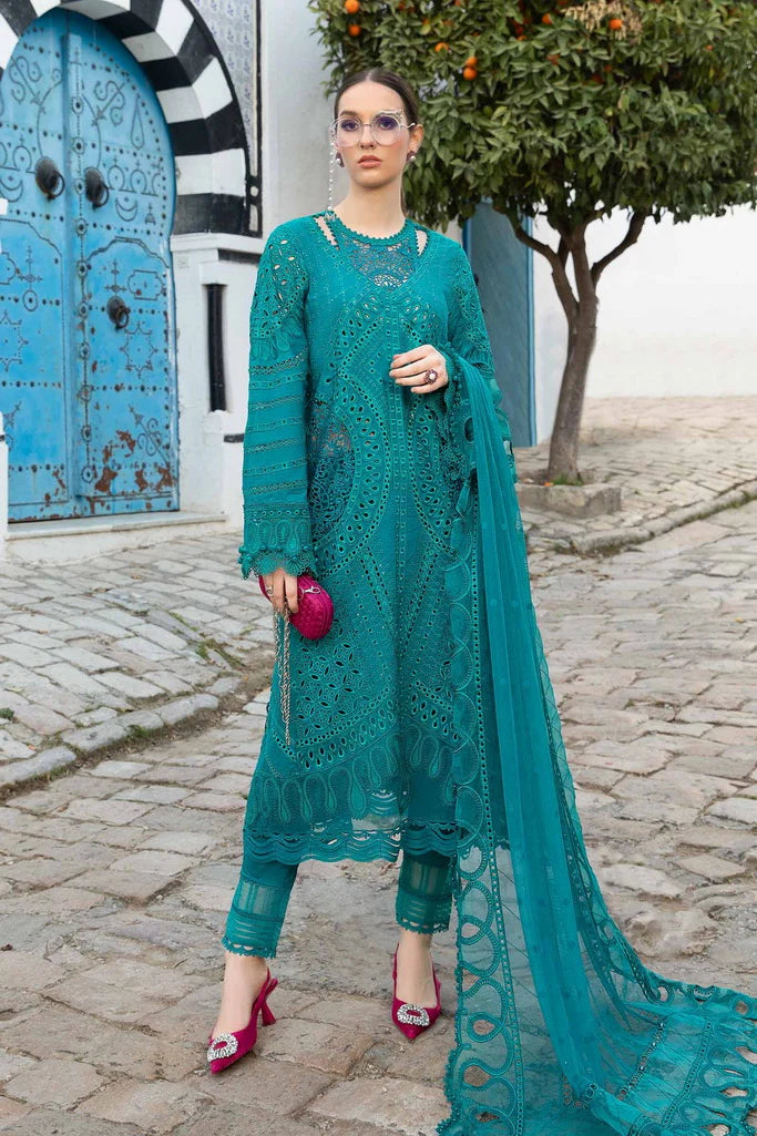 3 Piece Chikankari Collection Suit with Heavy Embroidery and Organza Dupatta - Unstitched