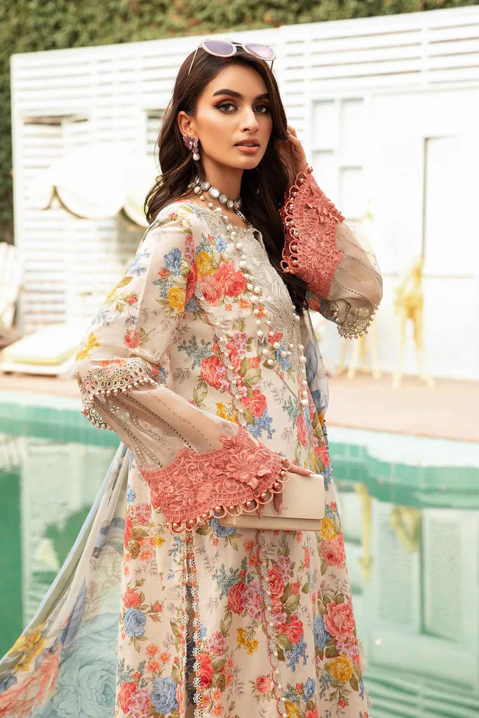 3 Piece Embroidered Lawn Suit with Chiffon Dupatta - Unstitched