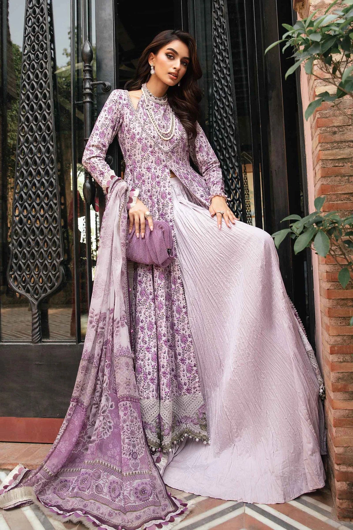 3 Piece Embroidered Lawn Suit with Chiffon Dupatta - Unstitched