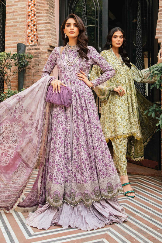 3 Piece Embroidered Lawn Suit with Chiffon Dupatta - Unstitched