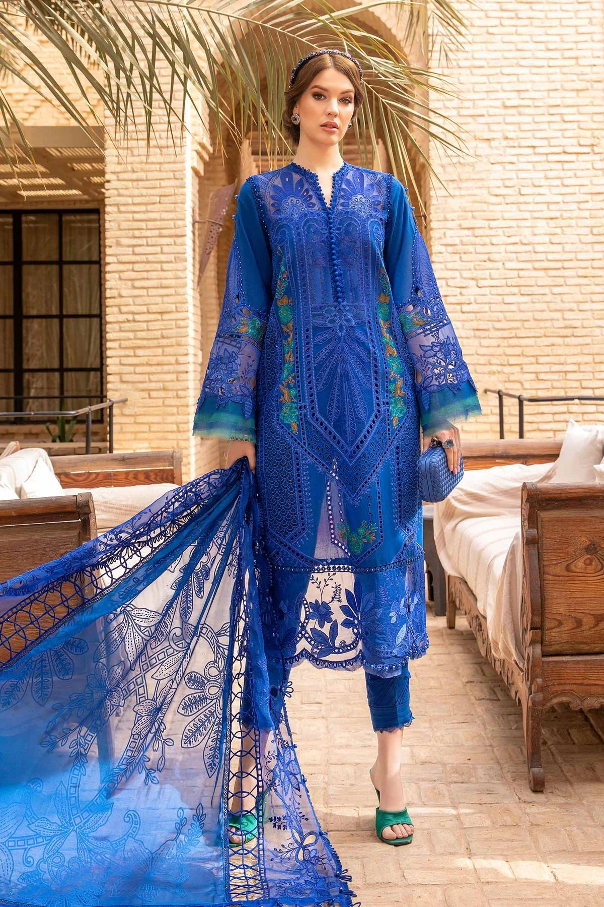 3 Pc Lawn Heavy Embroidered Scifflie Suit - Unstitched