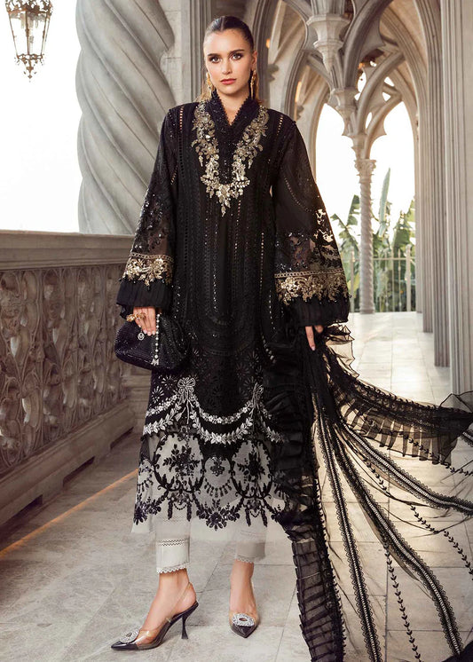 3 Piece Premium Embroidered Chikankari Lawn Suit with Embroidered Net Dupatta - Unstitched