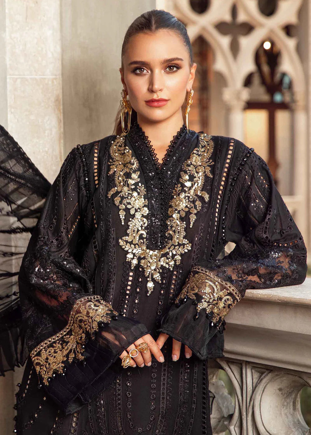 3 Piece Premium Embroidered Chikankari Lawn Suit with Embroidered Net Dupatta - Unstitched