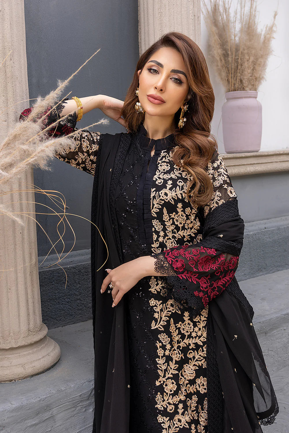 Heavy Embroidered Chiffon 3 pcs unstiched suit