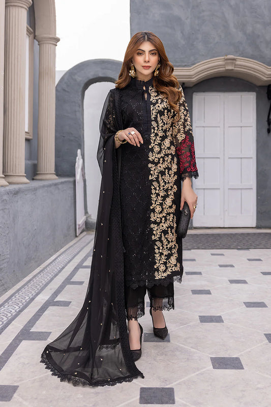 Heavy Embroidered Chiffon 3 pcs unstiched suit