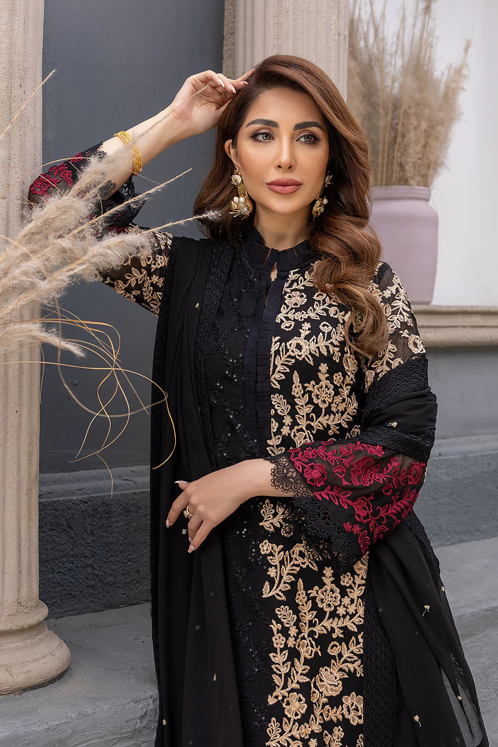 Heavy Embroidered Chiffon 3 pcs unstiched suit