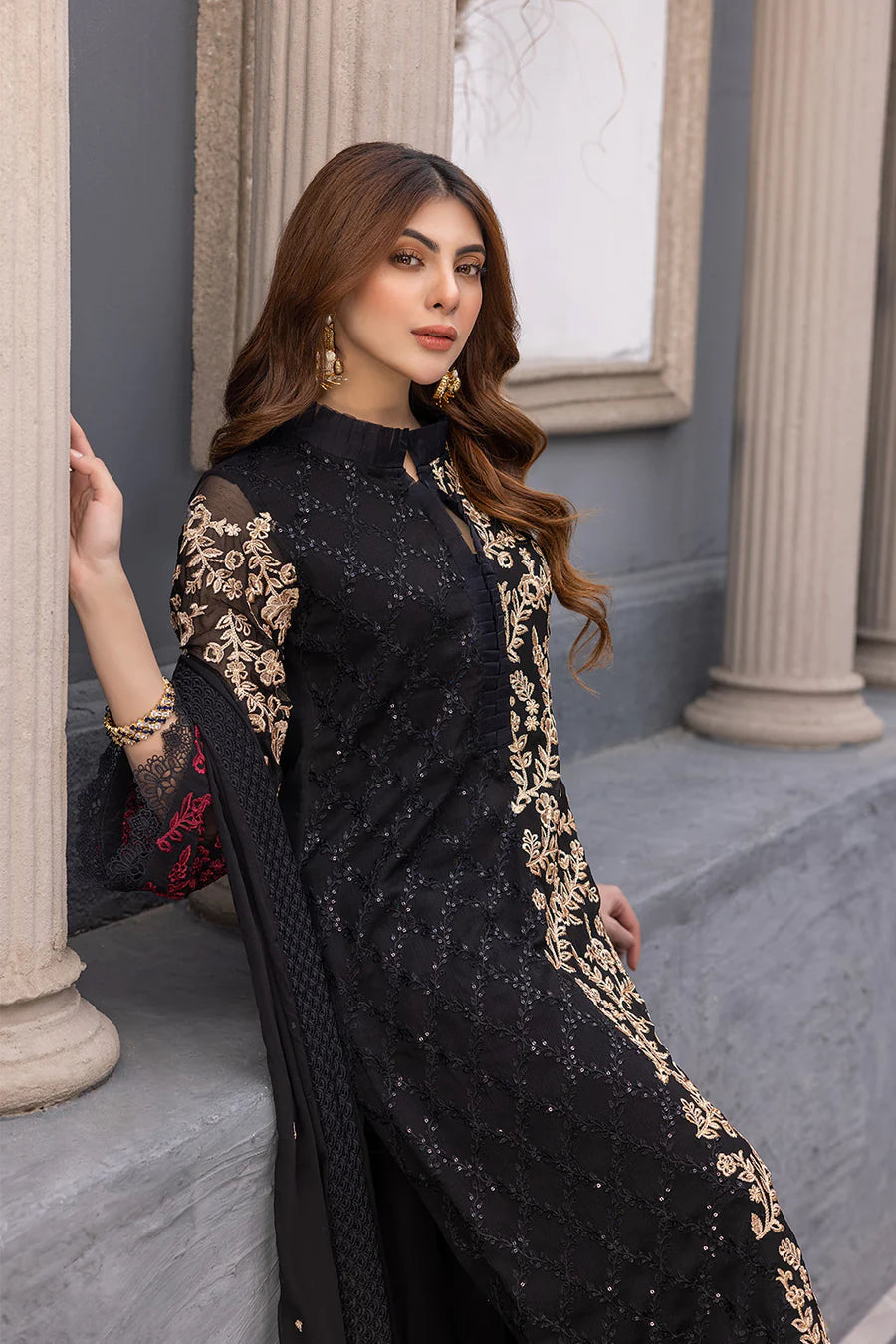 Heavy Embroidered Chiffon 3 pcs unstiched suit