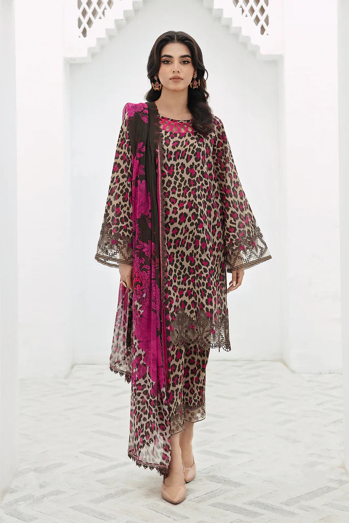 3 Piece Swiss Lawn Digital Printed Suit With Silk Dupatta - Unstitched