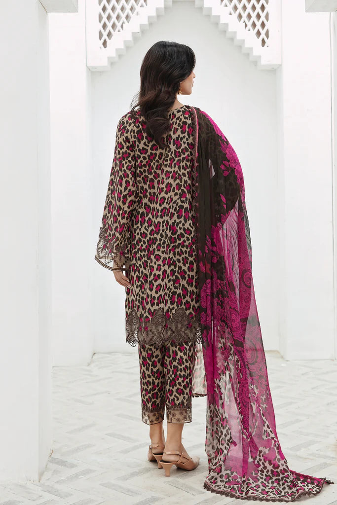 3 Piece Swiss Lawn Digital Printed Suit With Silk Dupatta - Unstitched