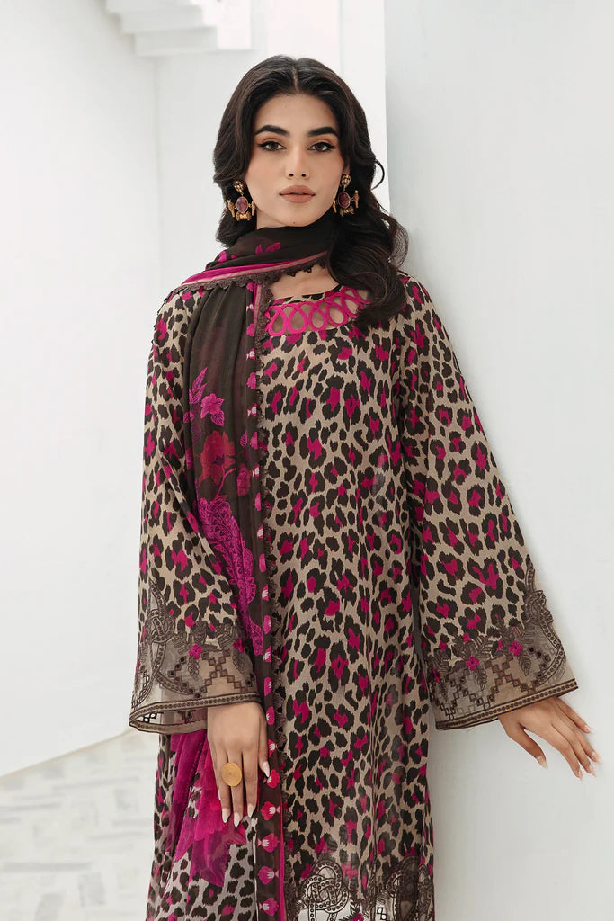 3 Piece Swiss Lawn Digital Printed Suit With Silk Dupatta - Unstitched