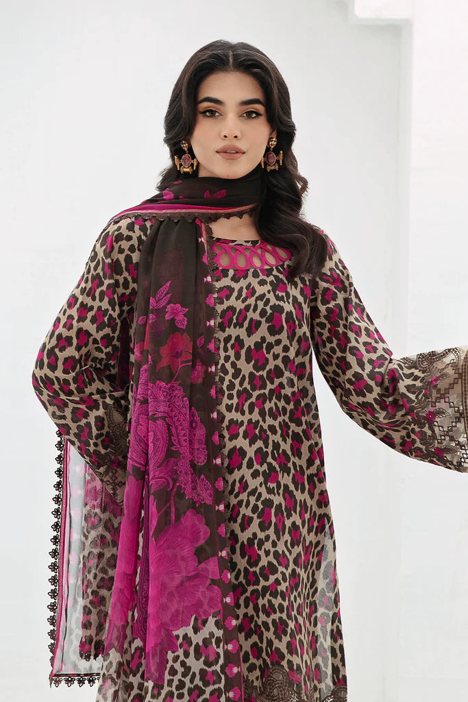 3 Piece Swiss Lawn Digital Printed Suit With Silk Dupatta - Unstitched