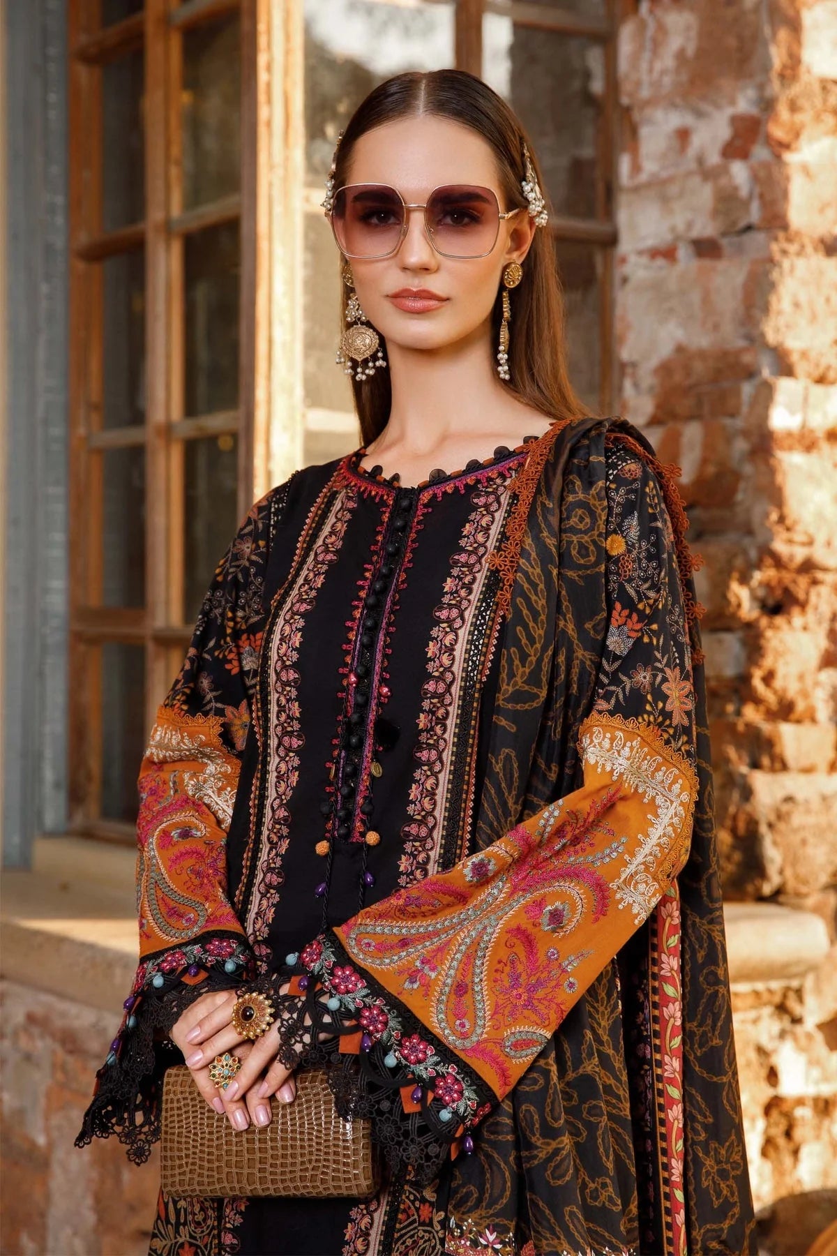 3 Piece Lawn Heavy Embroidery and Digital Printed Suit with Chiffon Dupatta - Unstitched