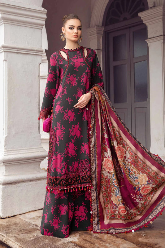 3 Piece Digital Printed and Heavy Embroidery Lawn Suit with Chiffon Dupatta - Unstitched