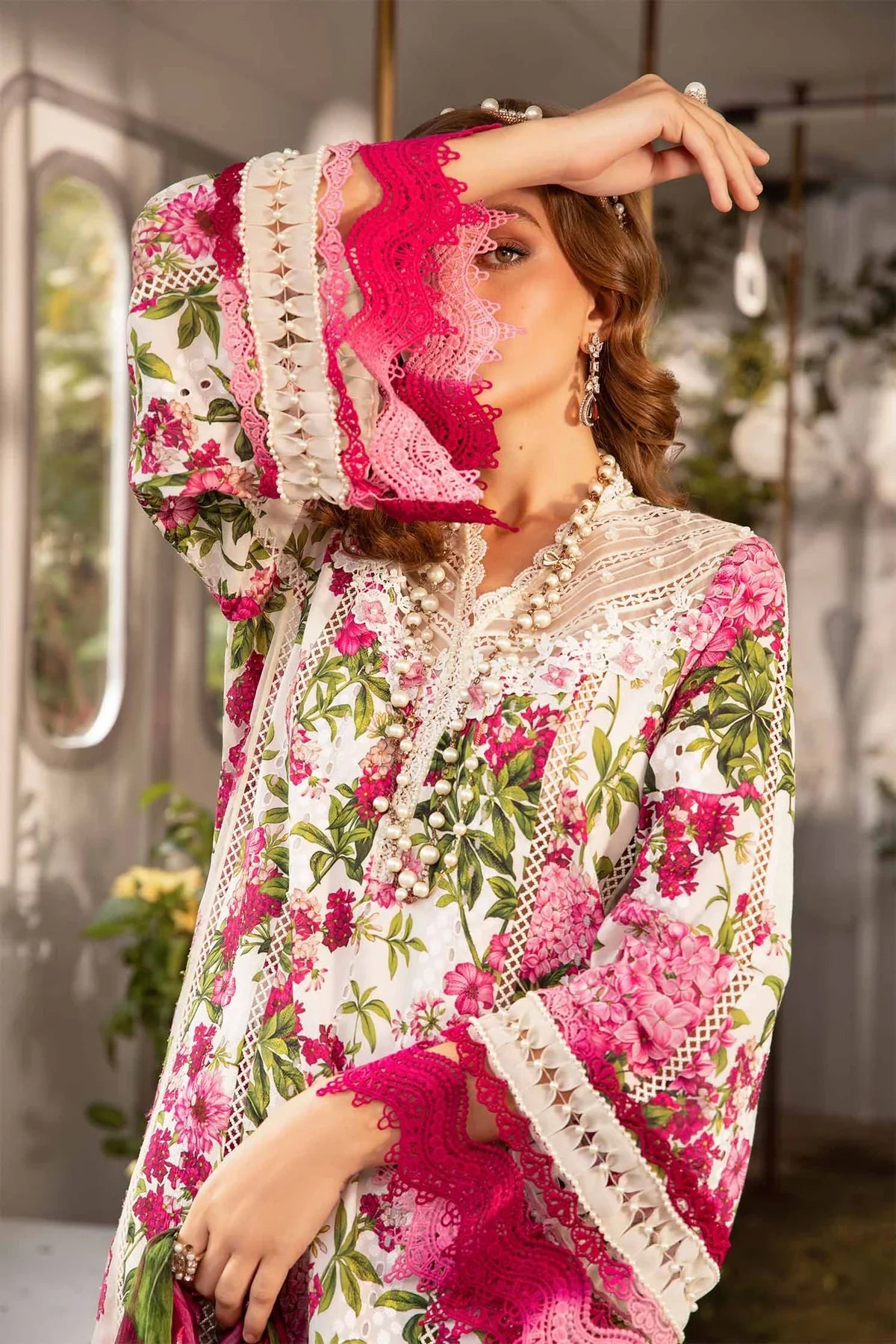 3 Piece Heavy Embroidery Lawn Suit with Chiffon Dupatta - Unstitched