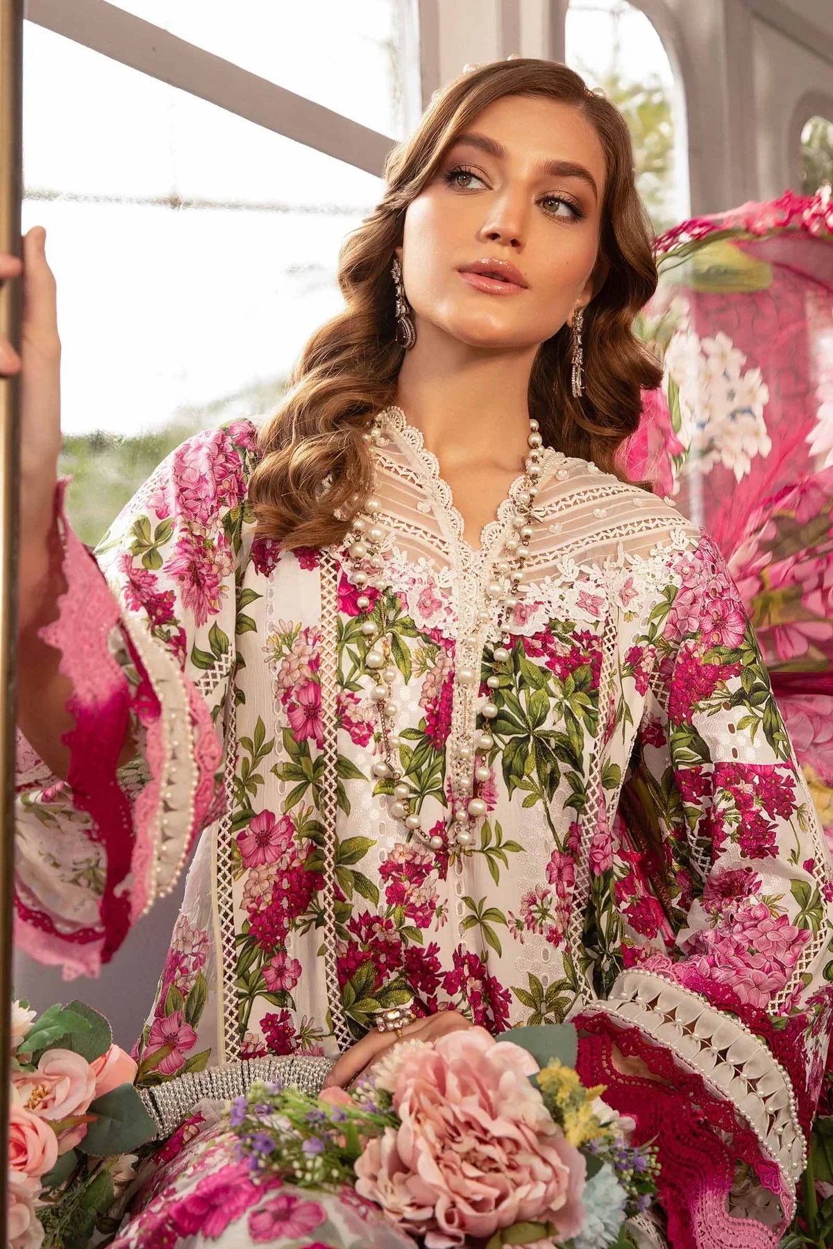 3 Piece Heavy Embroidery Lawn Suit with Chiffon Dupatta - Unstitched