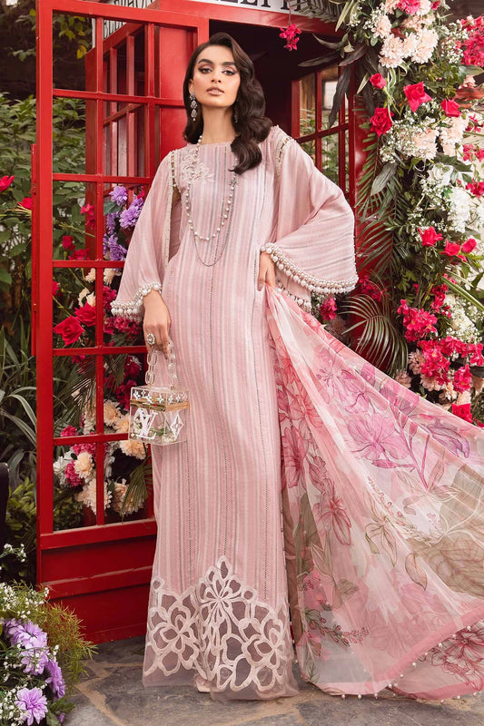 3 Piece Digital Printed and Heavy Embroidery Lawn Suit with Chiffon Dupatta - Unstitched