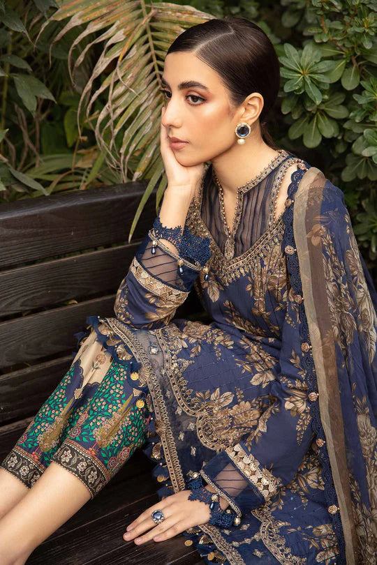 3 Piece Digital Printed and Embroidery Lawn Suit With Chiffon Dupatta - Unstitched