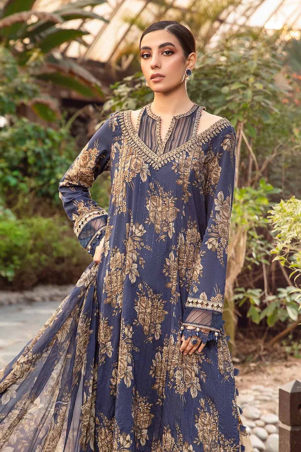 3 Piece Swiss Lawn Digital Printed Suit With Silk Dupatta - Unstitched