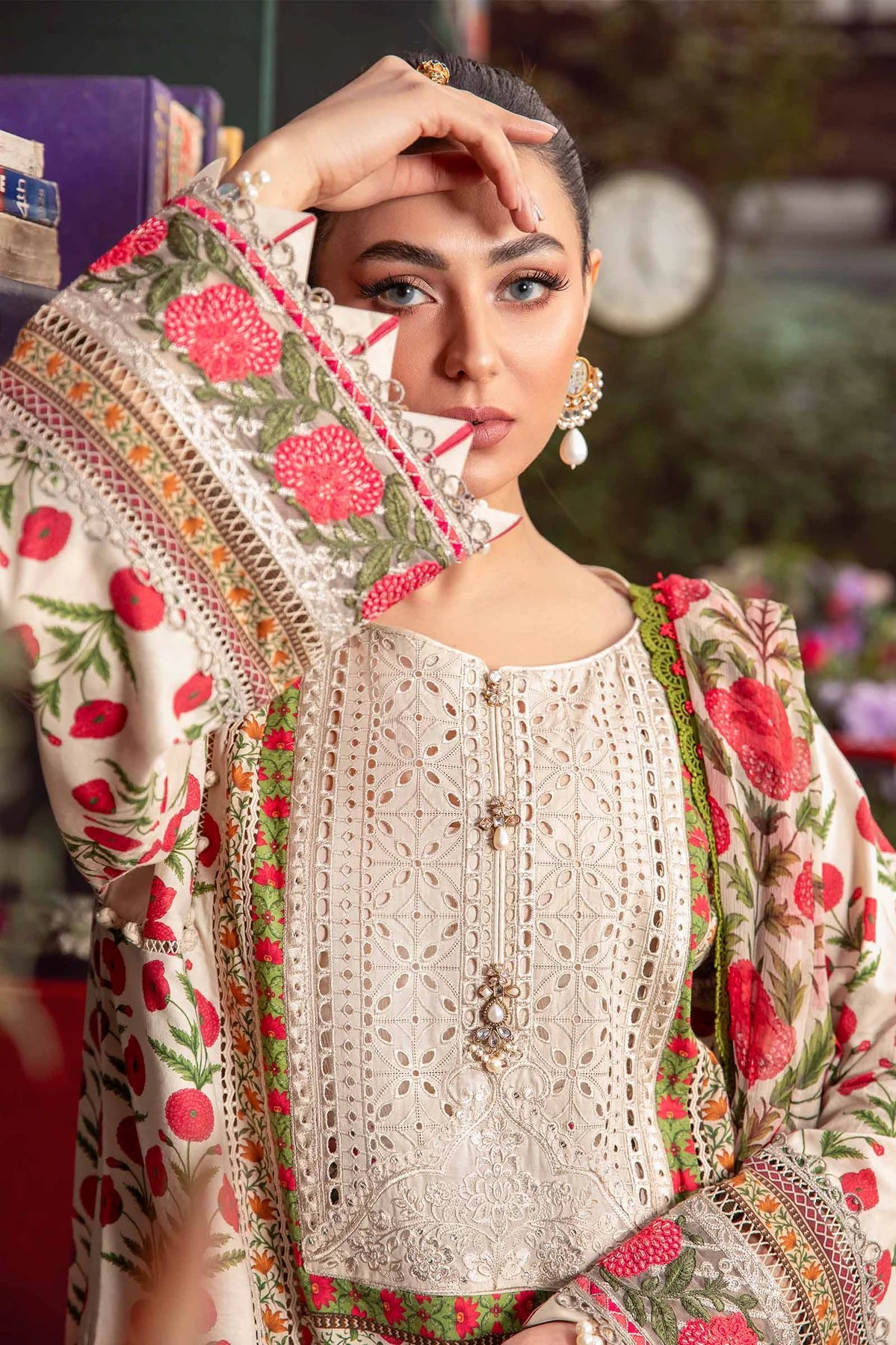 3 Piece Heavy Embroidery and Digital Printed Lawn Suit With Silk Dupatta - Unstitched