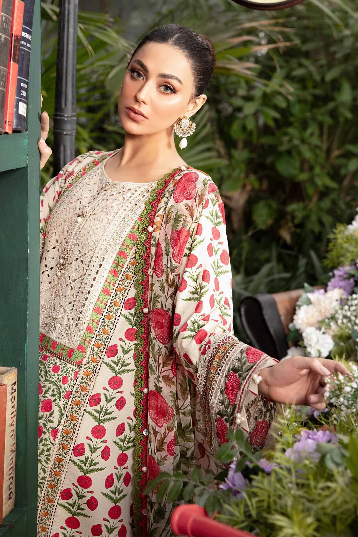 3 Piece Heavy Embroidery and Digital Printed Lawn Suit With Silk Dupatta - Unstitched