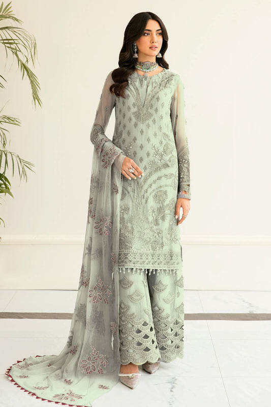 Heavy Embroidered 3 pcs unstitched Chiffon Suit