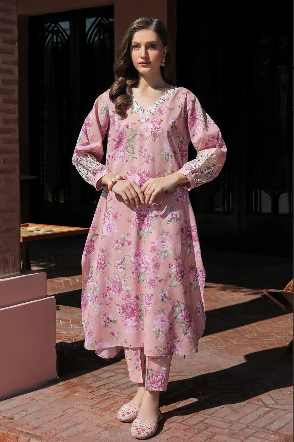 3 Piece Lawn Suit with Khaddi Net Dupatta - Unstitched