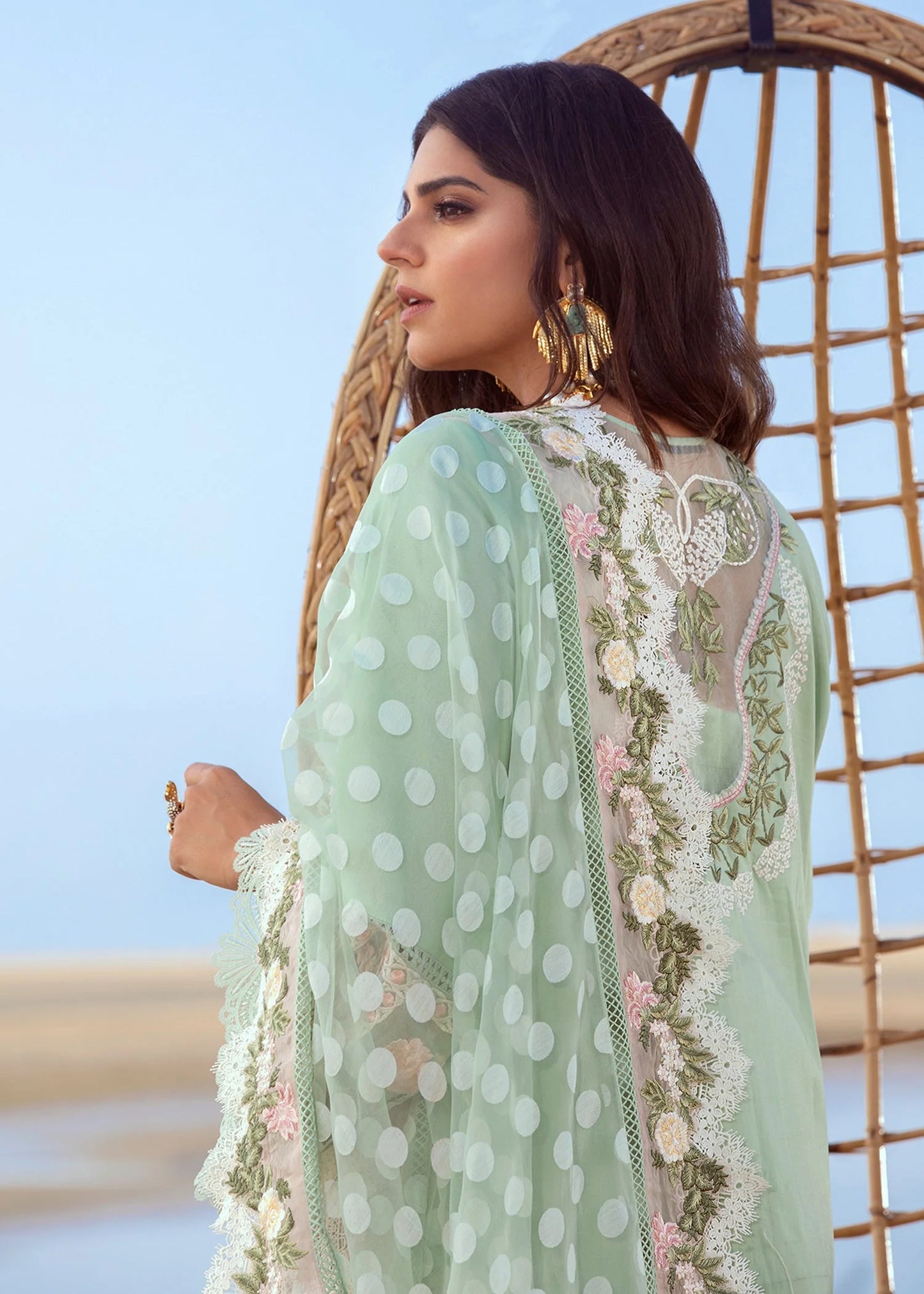 3 Piece Heavy Embroidery Chikankari Lawn Suit with Jacquard Dupatta - Unstitched