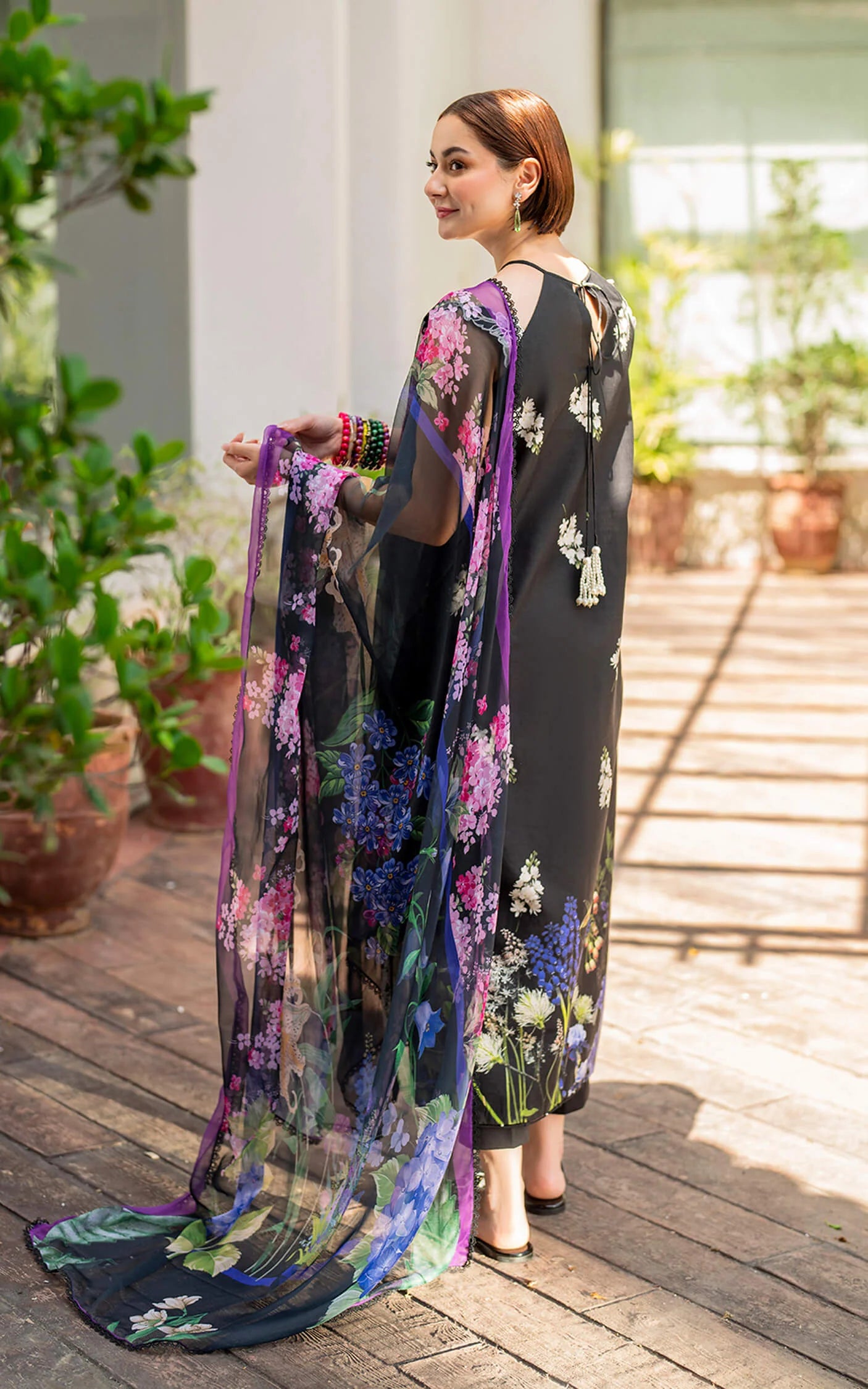 3 Piece Printed Lawn Suit with Chiffon Dupatta - Unstitched