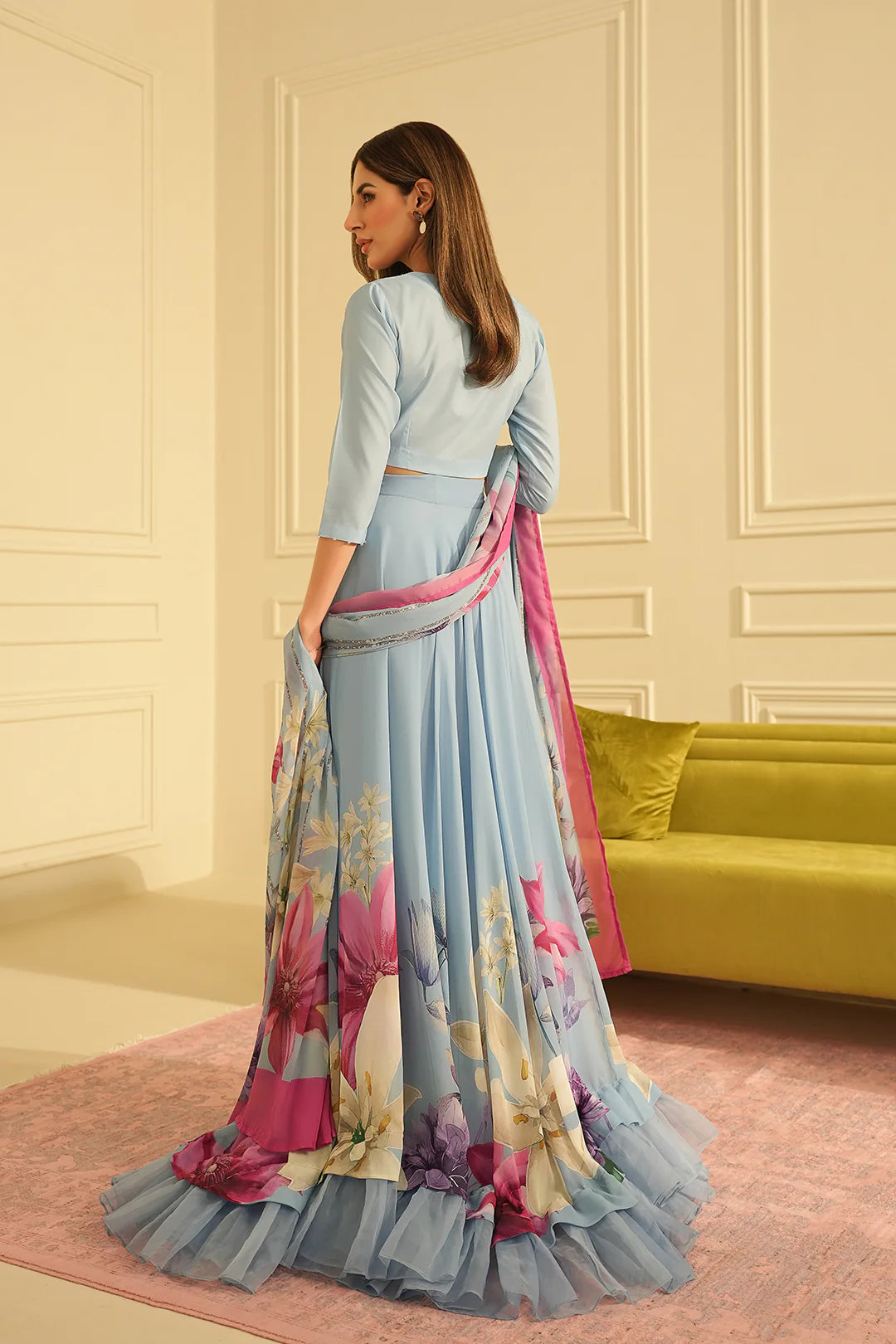 3 Piece Unstitched Soft and Flowy Silk Suit - Unstitched