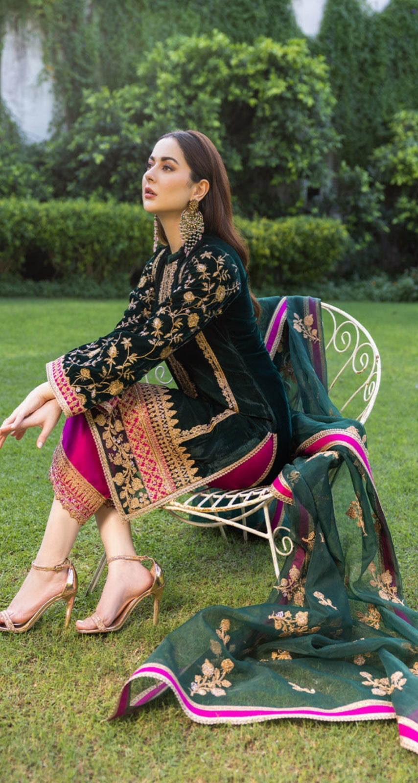 Heavy Embroidered Velvet 3-Piece Suit - Unstitched