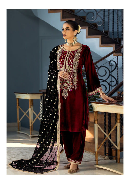 Heavy Embroidered Velvet Suit