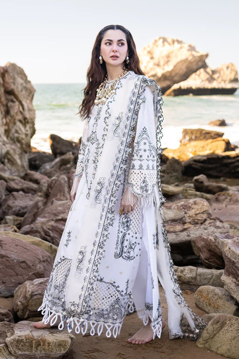 3 Piece Luxury Embroidered Chikankari Lawn Suit - Unstitched