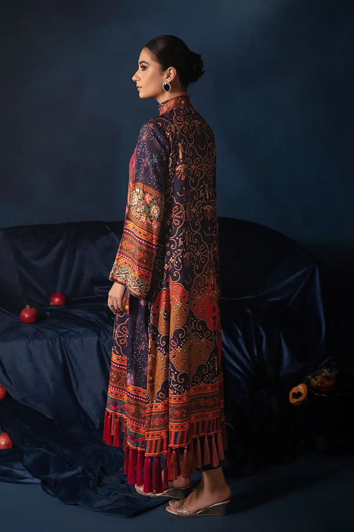 3 Piece Printed Adda Work Silk Suit - Unstitched