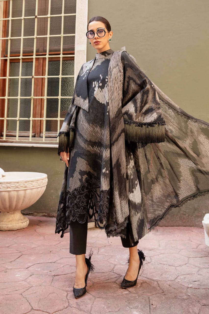 3 Pc Digital Printed Cambric Front Lawn Suit with Chiffon Dupatta - Unstitched