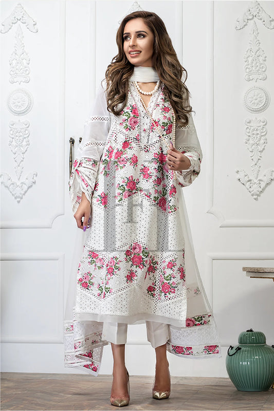 3 Pieces Heavy Embroidery with Digital print suit - Unstitched