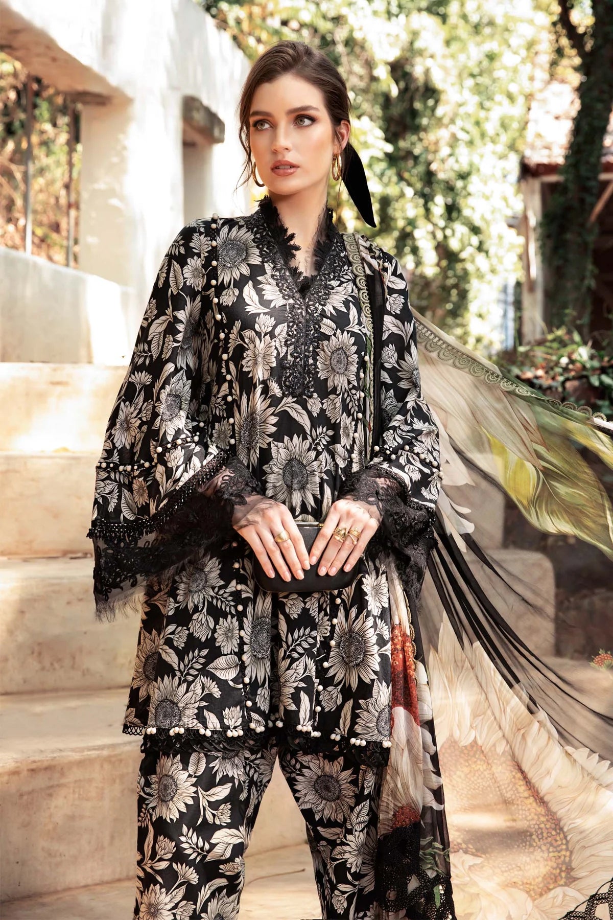 Digital Printed 3 Piece Lawn With Chiffon Dupatta Unstitched