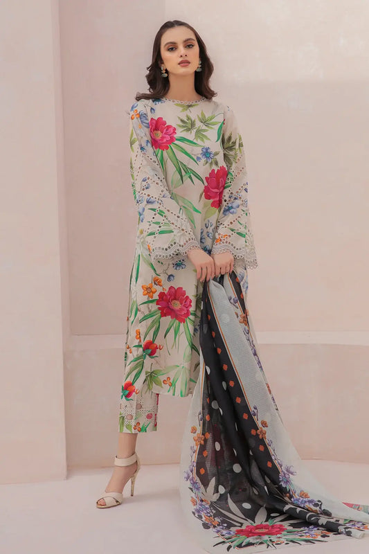 Digital Printed 3Pc Swiss Lawn suit