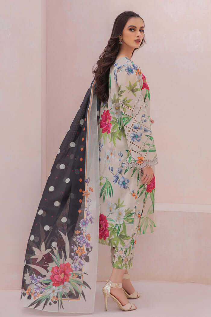 Digital Printed 3Pc Swiss Lawn suit