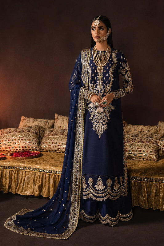 Velvet Embroidered Suit with Net Embroidered Dupatta - Unstitched